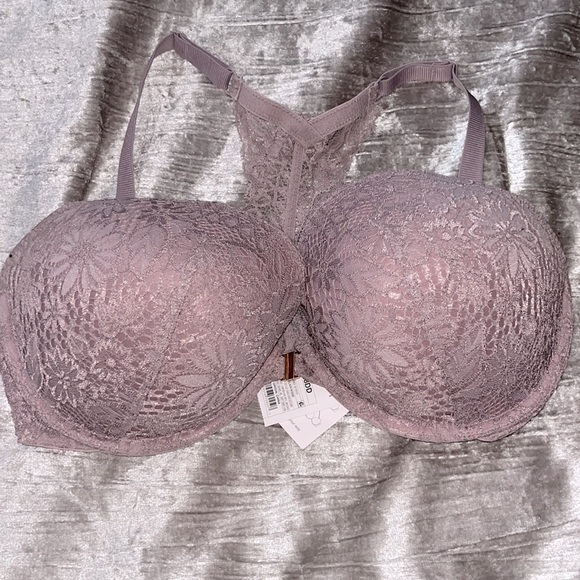 Auden Racerback Lace Push-Up Bra in Pink, Women's Size 38DD. - Picture 6 of 7